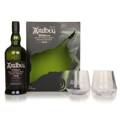 Ardbeg 10 Year Old Gift Set with 2x Glasses (No Box / Torn Label)