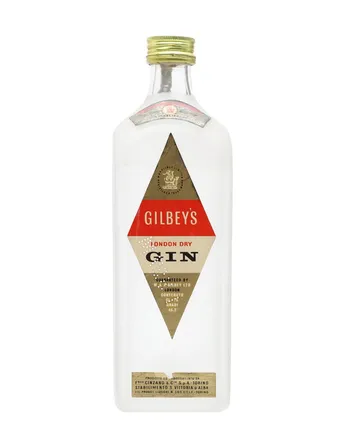 Gilbey's London Dry Gin Frosted Glass Bottled 1950s