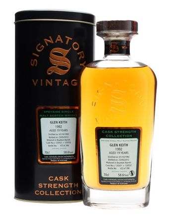 Glen Keith 1992 19年 Bourbon Barrels #120551+2 Signatory Cask Strength Collection
