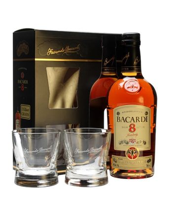 Bacardi 8年 and 2 Glass Pack