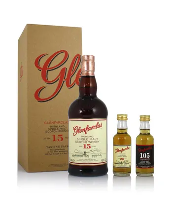 Glenfarclas 15年 with 21 & 25 y/o miniatures